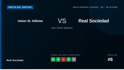 La Real Sociedad se enfrenta a la Union Saint-Gilloise en Leuven en su segundo partido de la fase de liga de la Europa...